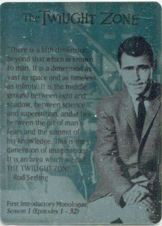 Twilight Zone 2019 Rod Serling Edition Opening Monologue M1 Metal Case Card