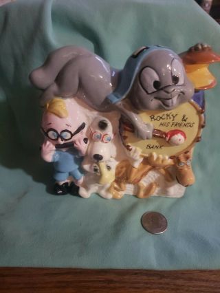 Rocky,  Bullwinkle And Friends Ceramic Savings Bank With Mr Peabody And Sherman.
