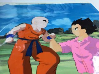 Dragon Ball Z Anime Production Cel Douga Background Vegeta Pink Shirt Krillin 2