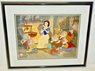 Walt Disney Animation Art Snow White " Tell Me A Story " Framed Le Sericel W/coa