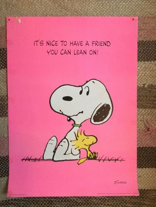 Vintage 1950s Peanuts Schulz Snoopy Motivational Poster Springbok Hallmark