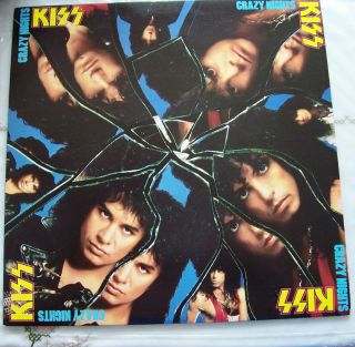 Kiss Crazy Nights Lp Mercury W/lyrics 1987 (like)