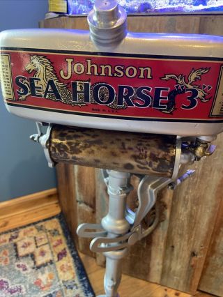 Vintage Antique 1927 Johnson Seahorse 3 HP outboard motor 3