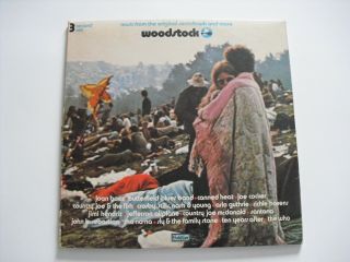 Woodstock Music From The Soundtrack & More 3 Lp Set 1970 Vg Cond.