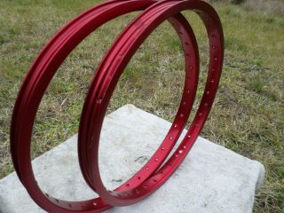 NOS ARAYA 7c Red Rims 20 x 1.  75 old school BMX vintage 2
