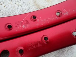 NOS ARAYA 7c Red Rims 20 x 1.  75 old school BMX vintage 6