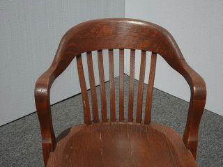 Vintage French Country Brown Bankers Chair Federal Style 4