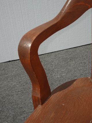 Vintage French Country Brown Bankers Chair Federal Style 6
