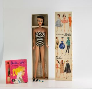 Vintage 1961 Brunette 5 Ponytail Barbie Doll