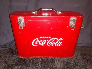 Rare Vintage 1940s 50s Coca Cola Pilots Airliner Cooler All