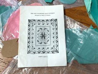 Vintage Grouping Of Marie Webster " Poppy Quilt " Fabrics Templates Notes