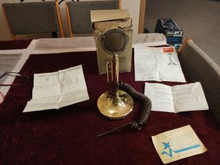 Vintage Rare Astatic D - 104 Golden Eagle Amplified Desk Microphone Cb Radio Mic