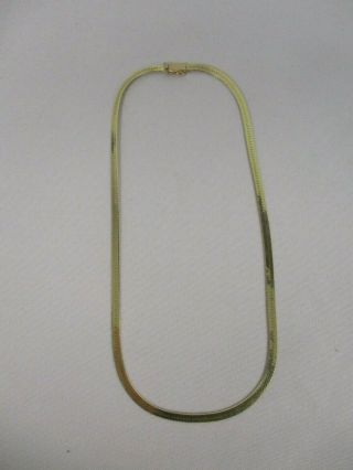 Vintage 585 Italy 14k Yellow Gold 4mm Herringbone Necklace 16 "