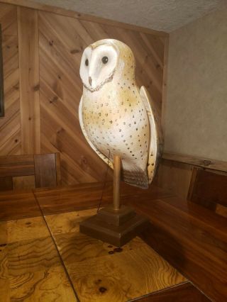 Barn Owl Decoy Wood Carving Birds Of Prey Carving Duck Decoy Casey Edwards