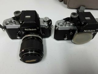 Vintage 2x Nikon F2 Cameras w/ Multiple Lens & Acessories & Bag Bundle.  GreatLOT 4