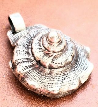 Retired James Avery Vintage Large Conch Shell Pendant Neat With Orig.  Ja Box