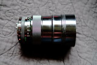 Canon FD 135mm f/2.  0 Vintage Prime Lens w/ Built - in Hood,  Caps [USA] 3