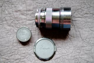 Canon FD 135mm f/2.  0 Vintage Prime Lens w/ Built - in Hood,  Caps [USA] 4