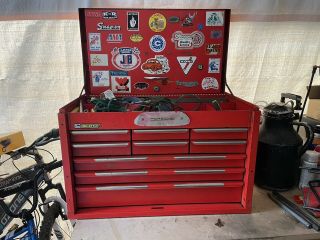 Vintage Snap On 9 - Drawer Tool Chest Box Cabinet Kra - 59a Red