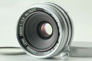 【mint】 Vintage Canon 28mm F/2.  8 Lens L39 Ltm Leica Screw Mount From Japan