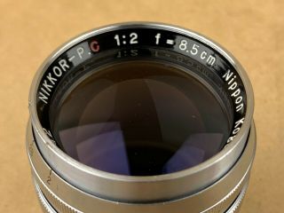 Nikon 8.  5cm f/2 Nikkor P.  C.  Vintage 85mm Leica M39 Screw Mount Lens - 6