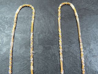 VINTAGE 18ct WHITE & YELLOW GOLD FANCY LINK NECKLACE CHAIN 18 1/2 inch C.  1990 5