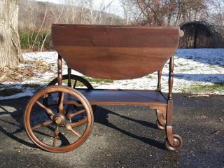 Vintage Tea Trolley Drink Bar Cart Drop Leaf Serving Cart Table Paine Furniture 2