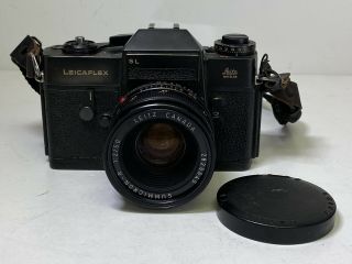 Vintage Leitz Wetzlar Leicaflex Sl Camera W/ Summicron - R 1:2/50 Lens Germany