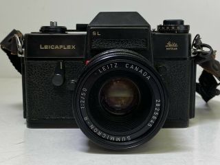 Vintage Leitz Wetzlar Leicaflex SL Camera w/ Summicron - R 1:2/50 Lens Germany 2