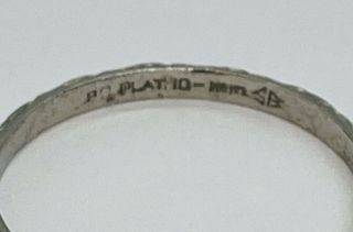 Antique Art Deco Platinum Ornate Band Ring Size 8.  25 2
