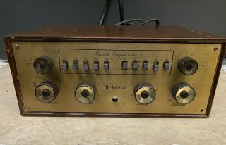 Vintage Mcintosh C8 C - 8 Audio Record Compensator Tube Preamplifier For Repair