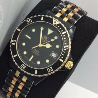 1980s Vintage Tag Heuer 1000 Series " Black Coral " Diver 980.  029b