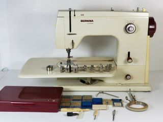 Vintage Bernina 807 Minimatic Sewing Machine W/ Bobbin,  Case Det.  Table & Accs Vg
