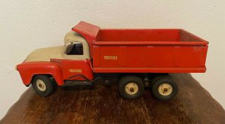 Vintage Tru Scale International Red Metal Toy Hydraulic Dump Truck - Tr - 504