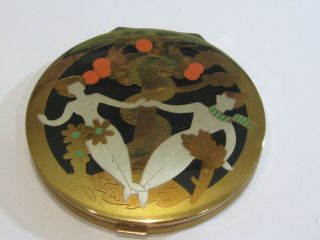Vintage Rare Adam & Eve With Snake In The Apple Tree Compact Signed Wadsworth