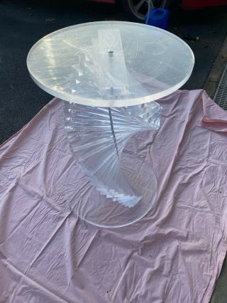Vintage Mid Century Modern Acrylic Lucite Spiral Table