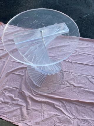 Vintage Mid Century Modern Acrylic Lucite Spiral Table 3