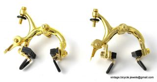Vintage Luxury Race Bike Eroica Campagnolo Record Brakes Clips Gold Plated