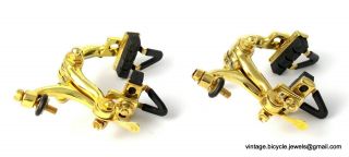 Vintage LUXURY Race Bike Eroica Campagnolo RECORD BRAKES CLIPS GOLD PLATED 4