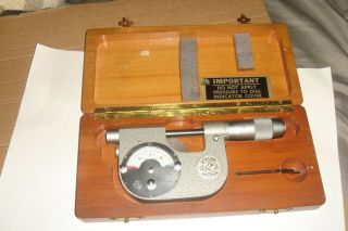 Vintage Etalon 0 - 1 " Precision Outside Indicating Micrometer -.  0001 "