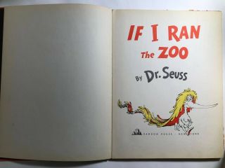 IF I RAN THE ZOO by DR.  SEUSS Random House Vintage 1950 Copyright 4