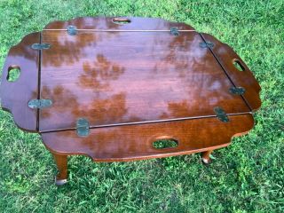 Vintage Cherry Butlers Top Coffee Table Campaign Hooker Furniture Company 3