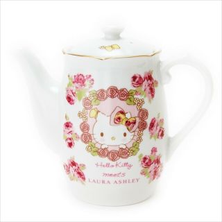 Rare Sanrio Hello Kitty Meets Laura Ashley Teapot Coffee Pot Rose