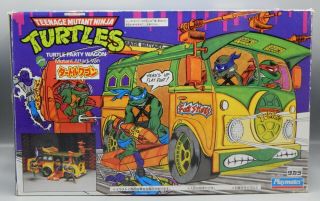 Rare Vintage 1988 Playmates Japan Tmnt Ninja Turtles Party Wagon W/ Box Takara
