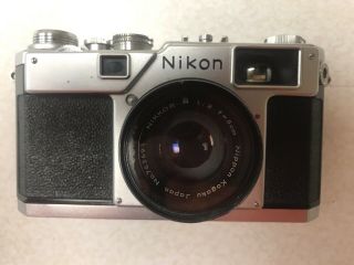 Vintage Nikon S4 Rf Rangefinder Camera 5cm F:2 Chrome Lens.  6504746