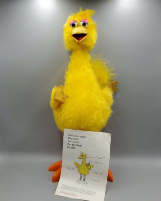 Vintage Big Bird Puppet Sesame Street Topper Educational Toys 1972