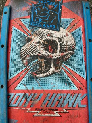 Vintage Old School Og Tony Hawk 1983 Powell Peralta Bird Skull Skateboard Red