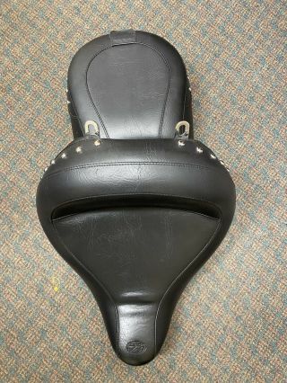 Mustang Honda Fury Vintage Studded Wide Driver And Passenger Seat Black 76280