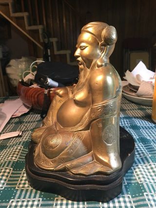 Antique or Vintage seated Amida Bronze Buddha 4