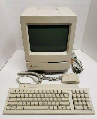Apple Macintosh Classic M1420 Computer Vintage 1991 W/ Mouse/keyboard